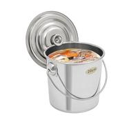 Bucket with Lid, Stainless Steel Container with Lid, Round Kitchen Bucket with Handle for Food, Chemistry, Washing Powder, Adhesives, Suitable (6 Litres)
