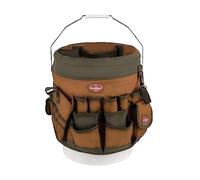 BucketBoss 10056 Bucket Boss 5 Gallon Bucket Canvas Tool Holder and Organizer with 56 Pockets for Bucket Organization in Brown and Green