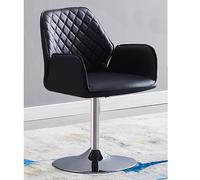 bucketeer faux leather dining chair in black with swivel action