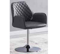 bucketeer faux leather dining chair in grey with swivel action