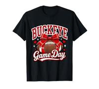 Buckeye Game Day Ohio Home State Coquette Bow Womens Girls T-Shirt