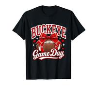 Buckeye Game Day Ohio Home State Coquette Bow Womens Girls Value Graphic T-Shirt