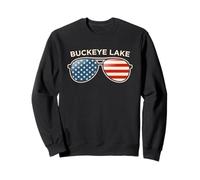 Buckeye Lake, OH Vintage US Flag Sunglasses Sweatshirt