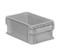 Buckhorn SW120705F101000 Plastic Straight Wall Tote Storage Container, 12" x 7" x 5", Light Grey