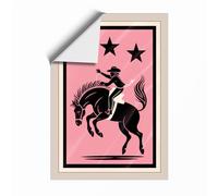 Bucking Bronco Rodeo Retro Unframed Wall Art Print A4 (29.7×21cm), Wall Decor for Living Room, Bedroom, Office & Home, Art Gift