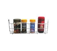 Buckingham 1 Tier Spice Herb Chrome Rack Wall or Cupboard Door Mount Premium Heavy-Gauge Storage for Herbs Jars and Packets 40.5 cm