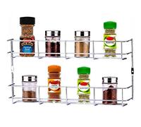 Buckingham 2 Tier Spice and Herb Rack Premium Quality Heavy-Duty Chrome Wall Mounted Kitchen Cupboard Storage Organiser 38.5 Cm