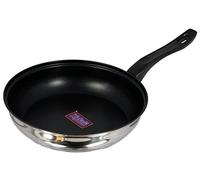 Buckingham 24 cm Induction Stainless Steel Frying Pan with Xylan Non-Stick Coating Bakelite Handle, Silver