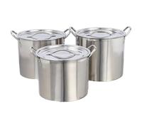 Buckingham 3 Piece Stock Pot Set | Stainless Steel Cooking Pots with Lids | Soup Pot Set for Boiling, Pasta, Soups, Stews & Large Meals
