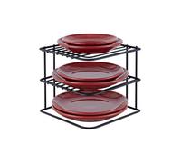 Buckingham 3 Tier Black Corner Plate Rack Kitchen Cupboard Storage Organiser Premium Quality Dish Rack Space Saving Shelf Organiser 22.5 Cm