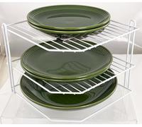 Buckingham 3 Tier Kitchen Plate Organising Rack 28 Cm , White, White