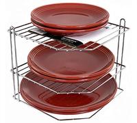 Buckingham 3 Tier Corner Plate Kitchen Cupboard Organiser Tidy Storage Rack, Chrome, 23 cm, 30166