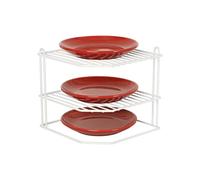 Buckingham 3-Tier Corner Plate Rack Kitchen Shelf Organizer Black Durable Storage