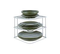 Buckingham 3-Tier Corner Plate Rack Kitchen Shelf Organizer Black Durable Storage