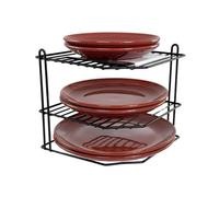 Buckingham 3-Tier Corner Plate Rack Kitchen Shelf Organizer Black Durable Storage