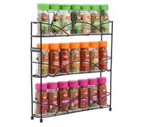 Buckingham 3 Tier Free Standing Spice & Herb Rack Jar Holder Organiser Storage , Black