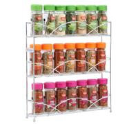 Buckingham 3 Tier Free Standing Spice Rack & Herb Jar Holder Metal Chrome kitchen storage & organisation Compact & Durable Ideal for Kitchen Countertops 33 cm