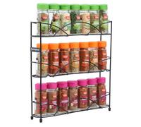 Buckingham 3 Tier Free Standing Spice Rack | Jars Holder, Kitchen Storage & Organisation, Ideal for Kitchen Countertops & Cupboard Organiser 33 cm (Black)