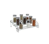 Buckingham 3 Tier Spice & Herb Rack Jar Holder Cupboard Storage Organiser, Metal, Chrome, 30 cm