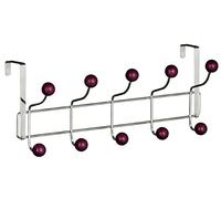 Buckingham 30012 Premium Quality Over The Door 10 Hook Hanger with Purple Plastic Balls - Chrome