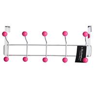 Buckingham 30013 Door 10 Hook Hanger, Chrome Plated, Pink Plastic Balls, Premium Quality by Buckingham