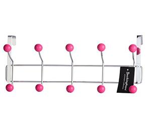 Buckingham 30013 Door 10 Hook Hanger, Chrome Plated, Pink Plastic Balls, Premium Quality by Buckingham