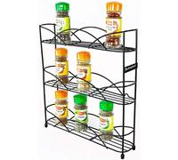 Buckingham 30134 3-Tier Free-Standing Spice & Herb Rack - Black, 33 cm, Holds 21 Jars