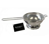 Buckingham 30775 Micro-Perforated Stainless Steel Long Handle Colander Strainer for Rice Pasta Spaghetti Noodles Vegetables Fruits Cooking and Kitchen Use