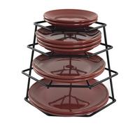 Buckingham 4 Tier Corner Plate, Cabinet Organiser, Storage Rack, Space Saver-Premium Quality, Steel, Black, 23 x 23 x 26 cm