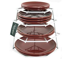 Buckingham 4 Tier Corner Plate Rack White Kitchen Cupboard Storage Organiser Premium Quality Dish Rack Space Saver Shelf Organiser 23 cm