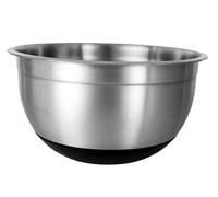 Buckingham 5 Litre Designer Stainless Steel Salad/Mixing Bowl Silicon Base, Silver/Black