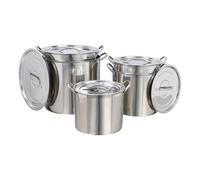 Buckingham 5 Piece Stock Pot Set Stainless Steel Boiling Pots With Lids Not Induction Compatible