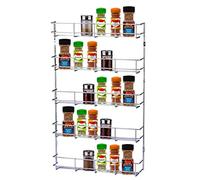 Buckingham 5 Tier Cupboad Spice Jar Organising Rack , Width 38.5 Cm, Silver