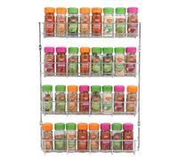 Buckingham 5 Tier Spice & Herb Rack Heavy Duty Chrome Wall Mounted Organiser 38.5 Cm