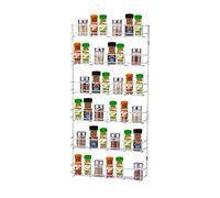Buckingham 6 Tier Spice & Herb Rack Wall Mountable or Kitchen Cupboard Door Storage, Sturdy Gauge Chrome Plated Wire Construction. Premium Quality, 38.5 cm x 6.2 cm x 78.5 cm (30107)