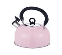Buckingham Stainless Steel Whistling Kettle with Heat Resistant Phenolic Handle 2.5 L Pink Suitable for Camping Hiking Indoor & Outdoorr