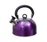 Buckingham Camping Whistling Kettle Met Purple Colour Coated Stainless Steel With Heat Resistant Phenolic Handle 2.5 L