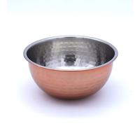 Buckingham Copper Finish Mixing Bowl Stainless Steel Salad Bowl for Kitchen Prepare and Serving Hammered Design 18 cm 1.5 L