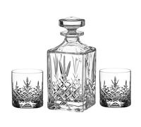 Buckingham Cut 3 piece Crystal Whisky Set Packaged in a Luxurious Satin Lined Gift Box - Lead Free Crystal (4032.333)