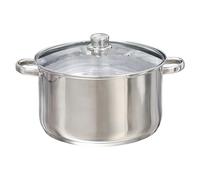 Buckingham Deep Casserole Dish with Lid Mirror Finish Stainless Steel Casserole Dish | Cooking Pots for Boiling & Simmering Induction Pot 28 cm 9.5 litres