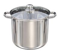 Buckingham Deep Induction Stock Pot with Clear Glass Lid Stainless Steel Multipurpose Pot for Soups and Stews Cookware, Sturdy 24 cm, 9 L