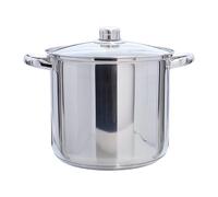 Buckingham Deep Induction Stock Pot with Glass Lid Premium Stainless Steel Multipurpose Cooking Pot for Soups Pasta Stews (9 Litre)