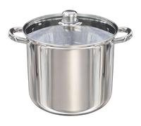Buckingham Deep Induction Stock Pot with Glass Lid Premium Stainless Steel Multipurpose Cooking Pot for Soups Pasta Stews (9 Litre)