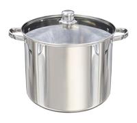 Buckingham Deep Induction Stock Pot with Glass Lid Premium Stainless Steel Multipurpose Large Cooking Pot for Soups Stews (13.5 Litre)