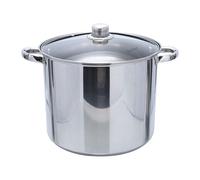 Buckingham Deep Induction Stock Pot with Glass Lid Premium Stainless Steel Multipurpose Large Cooking Pot for Soups Stews (13.5 Litre)