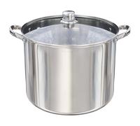 Buckingham Deep Induction Stock Pot with Glass Lid Premium Stainless Steel Multipurpose Large Cooking Pot for Soups Stews (16 litres)