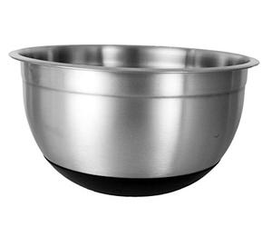 Buckingham Designer Stainless Steel Salad/Mixing Bowl 1.5 Litre Silicon Base, Silver Black 18921