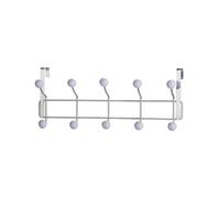 Buckingham Door 10 Hook Hanger Chrome Plated White Plastic Balls Premium Quality
