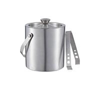 Buckingham Premium Stainless Steel Double Wall Ice Bucket with Lid and Ice Tong for Home Restaurant BBQ Clubs Parties 1.75 litres (Matt Finish)
