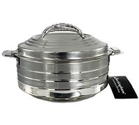 Buckingham Double Wall Stainless Steel Insulated Hot Pot Food Warmer Serving Dish Lidded Casserole Round Hotpot Food Storage 1500 ml